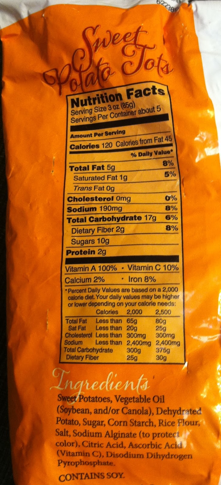 alexia sweet potato fries nutrition label